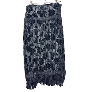 Womens DStudio Skirt Size 12 Black Velvet Burnout Floral Whimsigoth Fairy Grunge